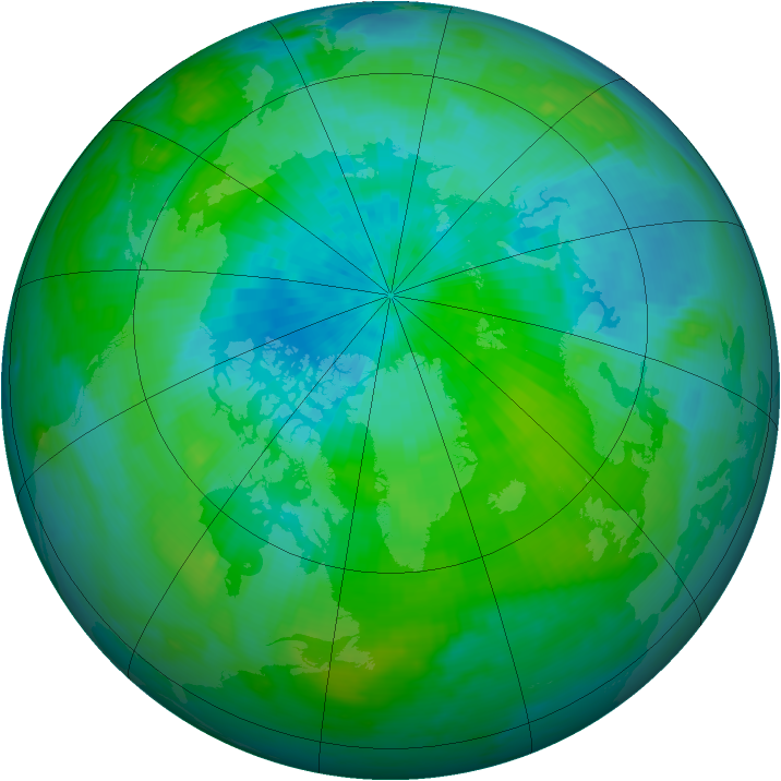 Arctic ozone map for 03 September 1992